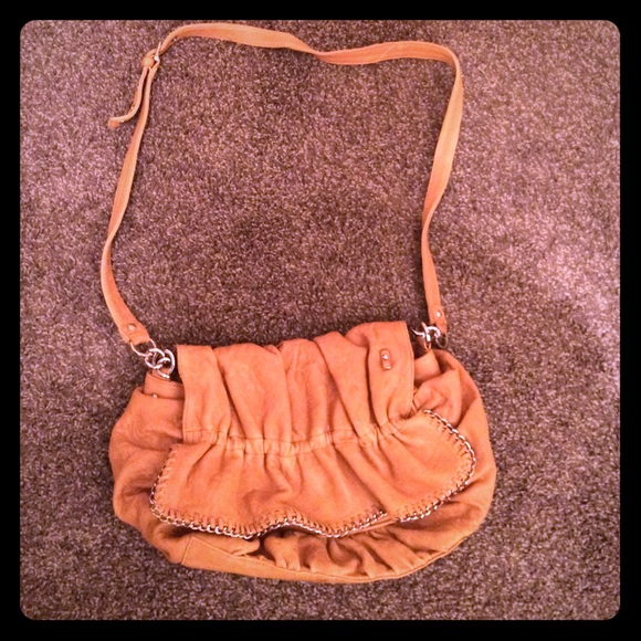 Mustard yellow leather purse