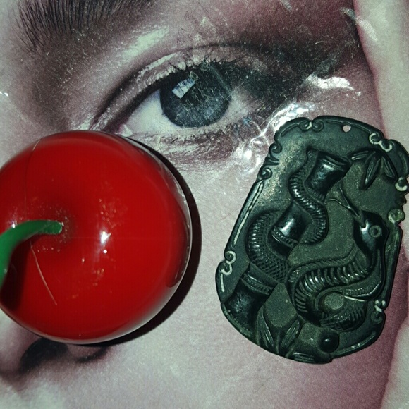 Hand carved year of THE SNAKE obsidian blk pndnt - Picture 1 of 3