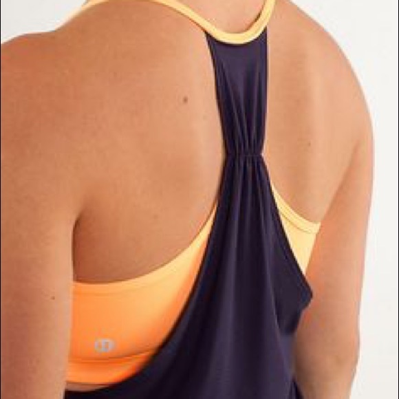 Navy Blue and Orange lulu tank like new