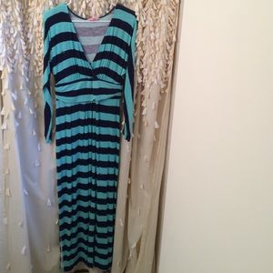 Lilly Pulitzer teal & navy maxi