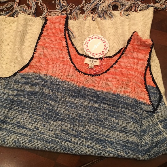Fringe Trimmed Color Block Tank Dress - Picture 2 of 3