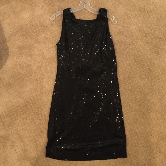 Sequins Short Black Dress