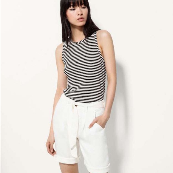 Off white Massimo Dutti Bermuda shorts