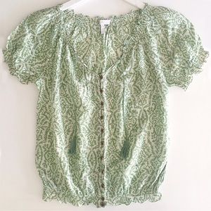 🌵SOLD Joie Tassel Front Cotton Peasant Top