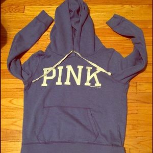Victoria's Secret pink navy blue fleece hoodie 🎀