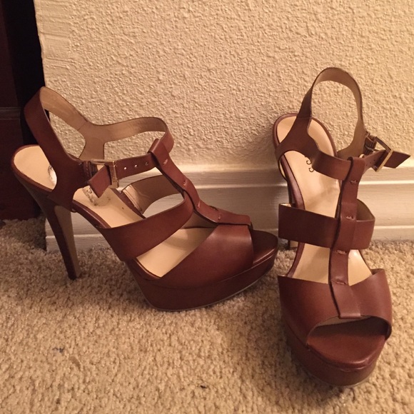 brown Guess strappy heels