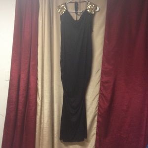 New gown sequin black ruched maxi maternity dress