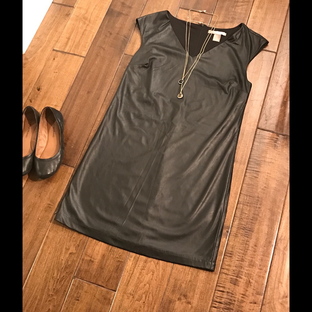 Black Faux Leather Dress