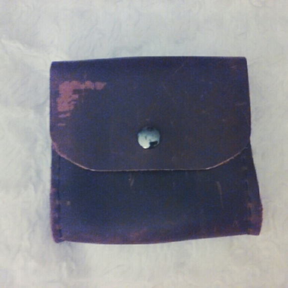 vintage handmade lether belt clipon bag