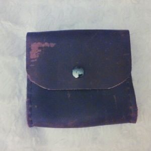 vintage handmade lether belt clipon bag