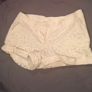 Cream lace shorts