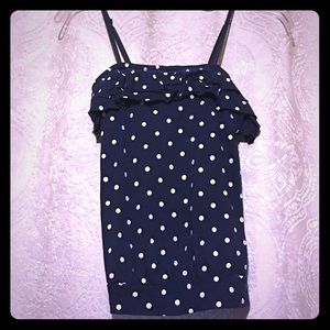 Dark blue polka dot top