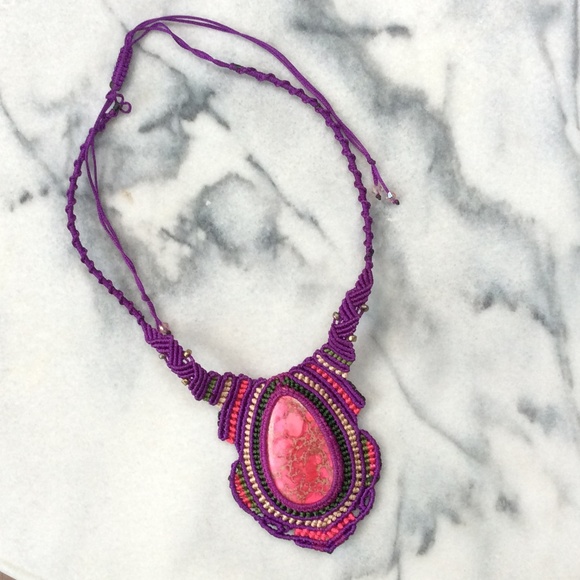 Cruz Adjustable Pink Stone New Necklace - Picture 2 of 3