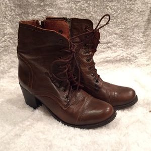 Steve Madden Granny Booties Brown Leather Sz 8