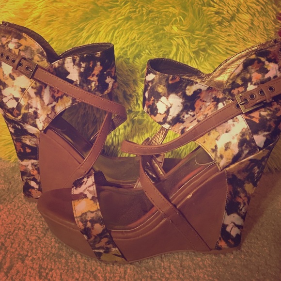 Platform wedges, shoes, heels