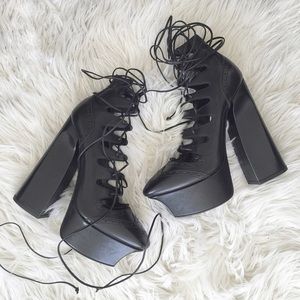 Bottega Veneta Corset Lace-up Platform Heels