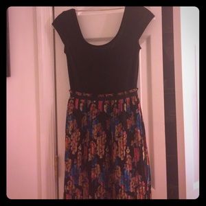 High low floral/black dress size s