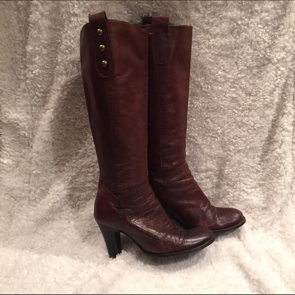 Brown leather knee high equestrian boots Sz 7.5