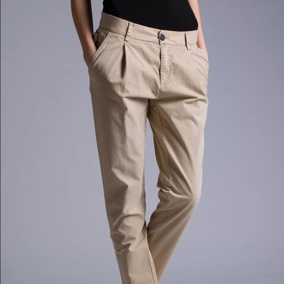 Diesel Women's P-JASPER Beige Pleated Trousers