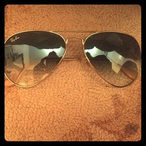 Rayban two tone aviators (blue tint)