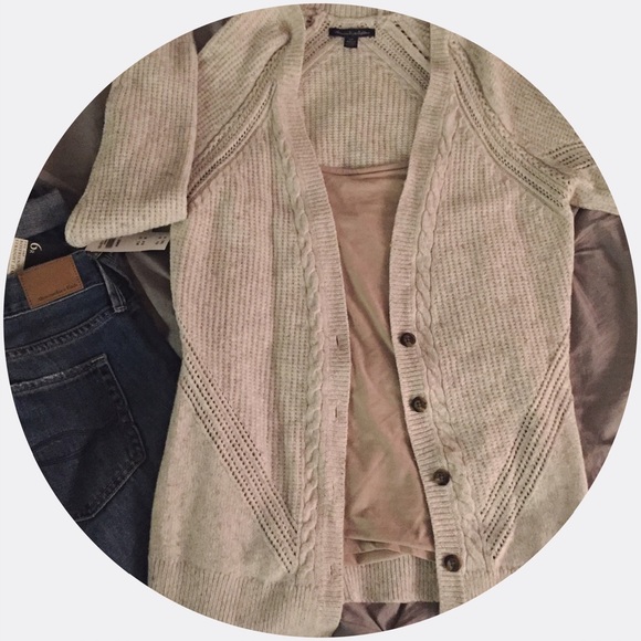 AEO Button-up Cream Sweater