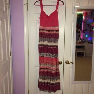 💞 Pink Patterned Maxi Dress 💞