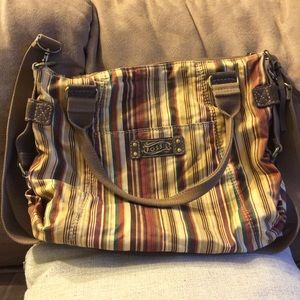 Fossil striped hobo tote
