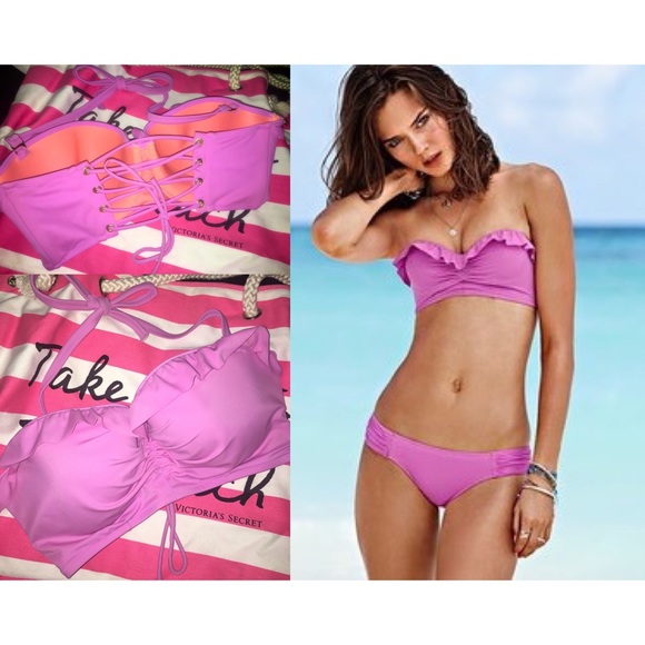 SOLD💢 Victoria Secret Ruffle Push-Up Bandeau Swim