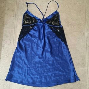 Fredricks of hollywood Blue satin Cami/Nightie