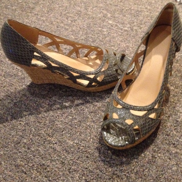 Gray Wedge Shoes