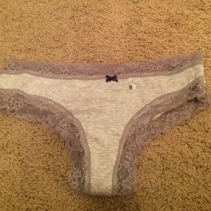 Aerie grey striped ruched back cheeky