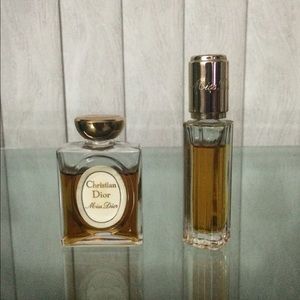 2 vintage perfumes by Christian Dior Miss Dior.