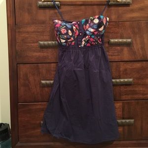 Judith March strapless navy blue dress