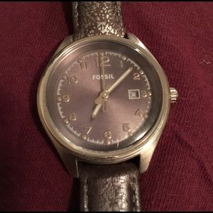 Silver Gray Metallic Fossil Watch