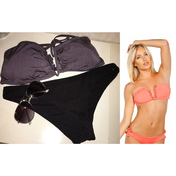 SOLD 💢 H&M Gray V shaped underwire swim top