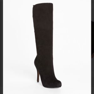 Enzo Angiolini black suede heel boots!