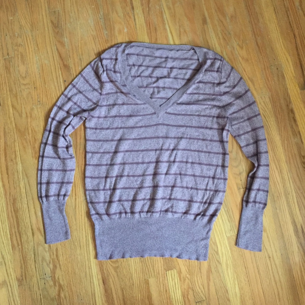 Purple striped sweater