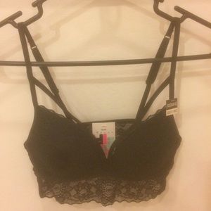 PINK Black Lace Bralette