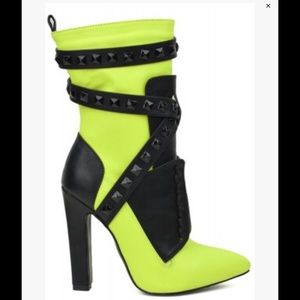 Neon yellow boots