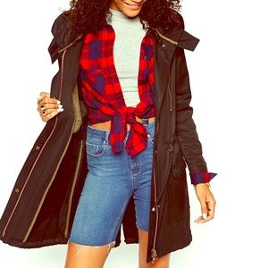 SALE- ASOS hooded black parka