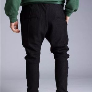 Takeshy Kurosawa Pants - Takeshy Kurosawa Men's Black Wool Blend Trousers Takeshy Kurosawa Pants - Takeshy Kurosawa Men's Black Wool Blend Trousers