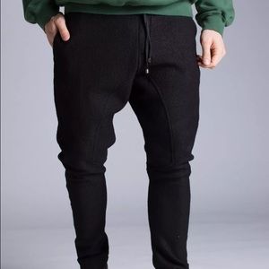 Takeshy Kurosawa Pants - Takeshy Kurosawa Men's Black Wool Blend Trousers Takeshy Kurosawa Pants - Takeshy Kurosawa Men's Black Wool Blend Trousers