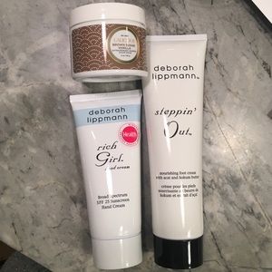 Deborah Lippmann hand cream and foot cream