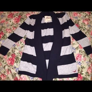 Hollister Striped Open Sweater Cardigan