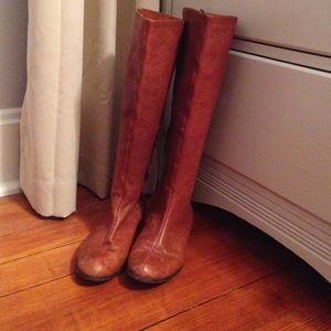 Cognac leather boots