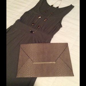 BCBG Taupe Envelope Clutch