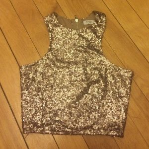 Gold sequin Tobi crop top - XS