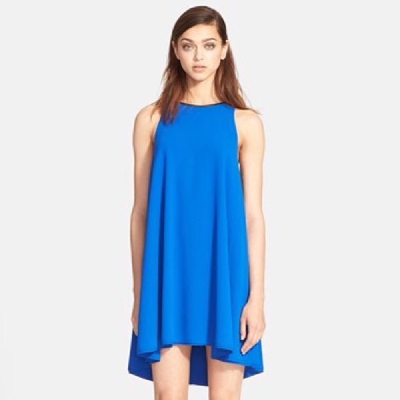 T by Alexander Wang Leather Trim Trapeze Dress