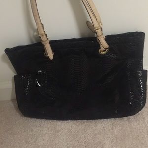 Michael kors shiny snake skin print tote