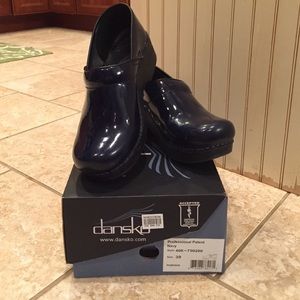Dansko Professional Patent Navy Clogs